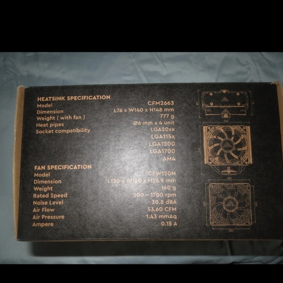 New Cooling Factor w/ Heatsink Model: CFM2663 CPU Air Cooler - Picture 3 of 5